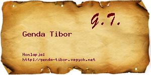 Genda Tibor névjegykártya